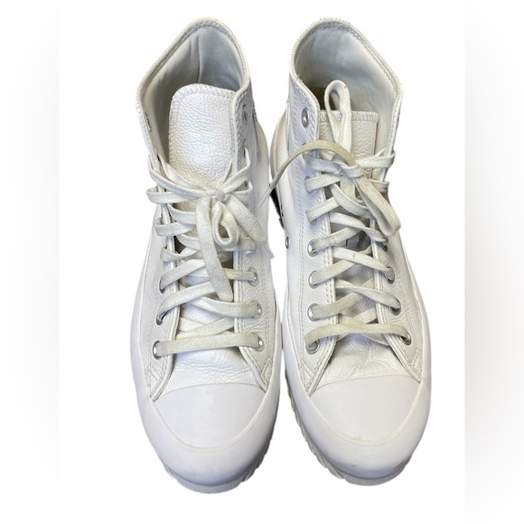 Converse White Chuck Taylor All Star Lugged 2.0 Hi Platform Leather Womens 10.5 - Picture 3 of 11